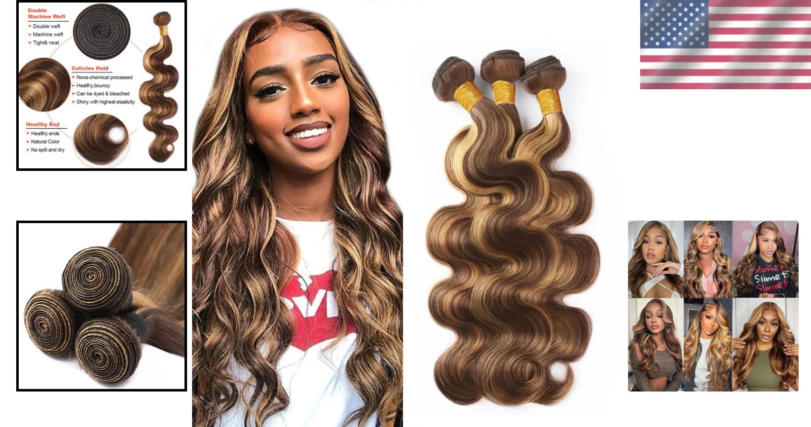 P427 Honey Blonde Body Wave Human Hair Bundles – 26 28 30 Inch Luxury Extensions