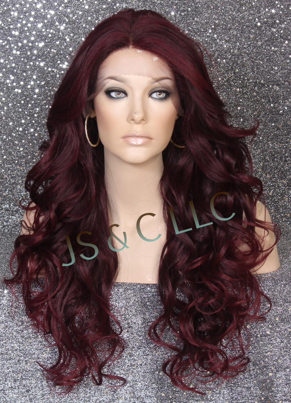 Human Hair Blend Full Lace Front Wig Curly Blonde mix RSA 1B/Burgundy