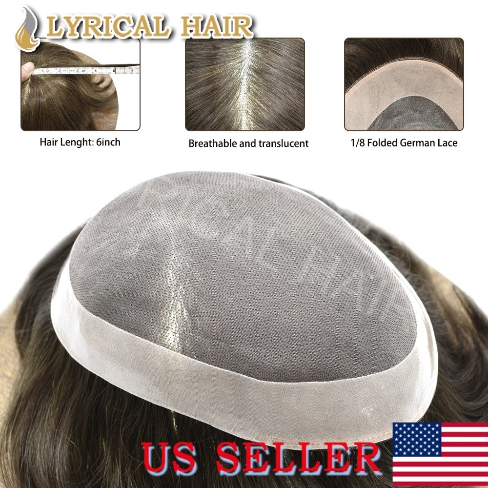 Lyrical Hair Mens Toupee Human Hair System Mono Lace Hairpiece Monofilament Wig