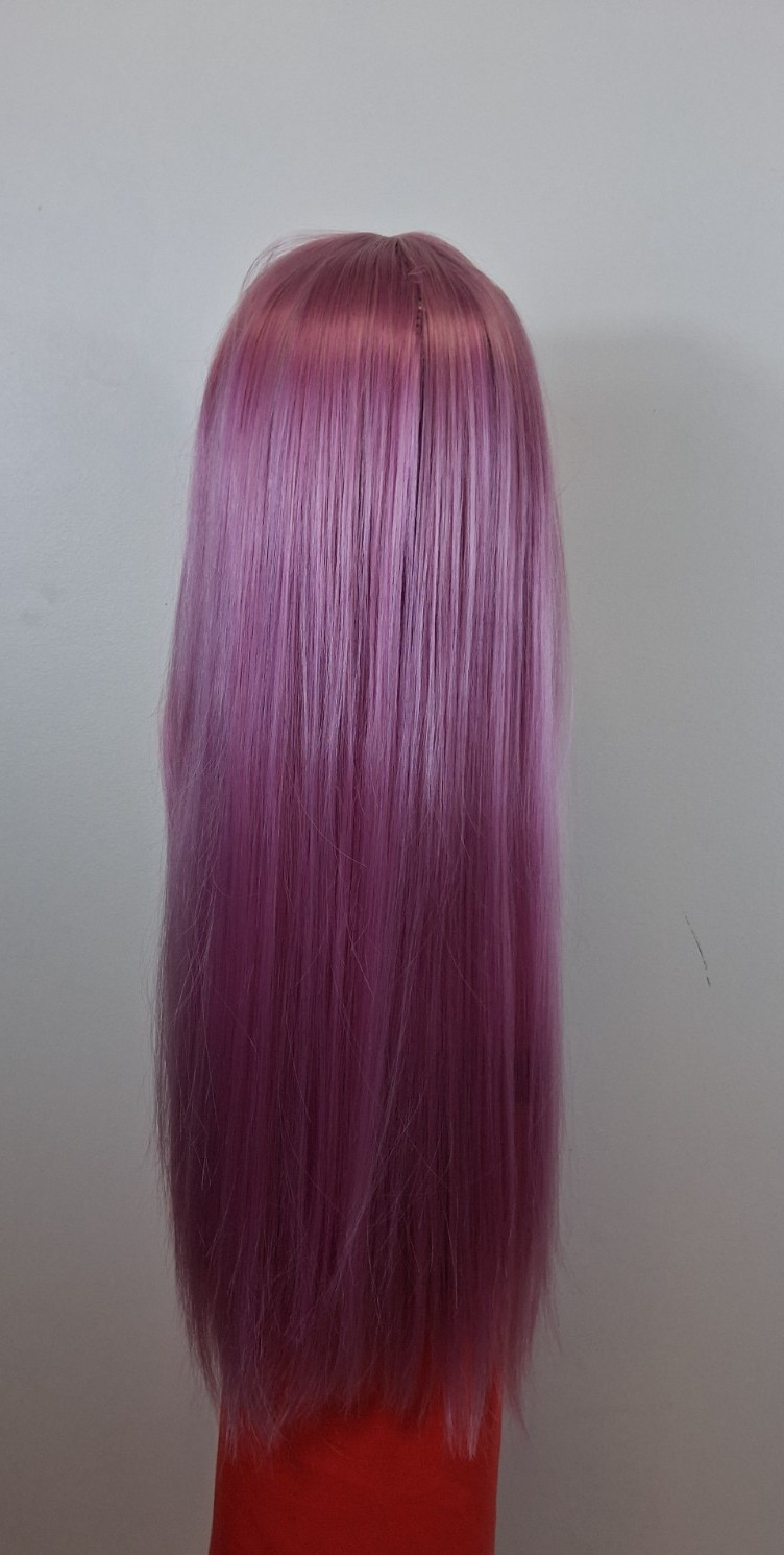 Long Straight wig with Air Bangs High Temperature Synthetic Fiber Heat Resistant