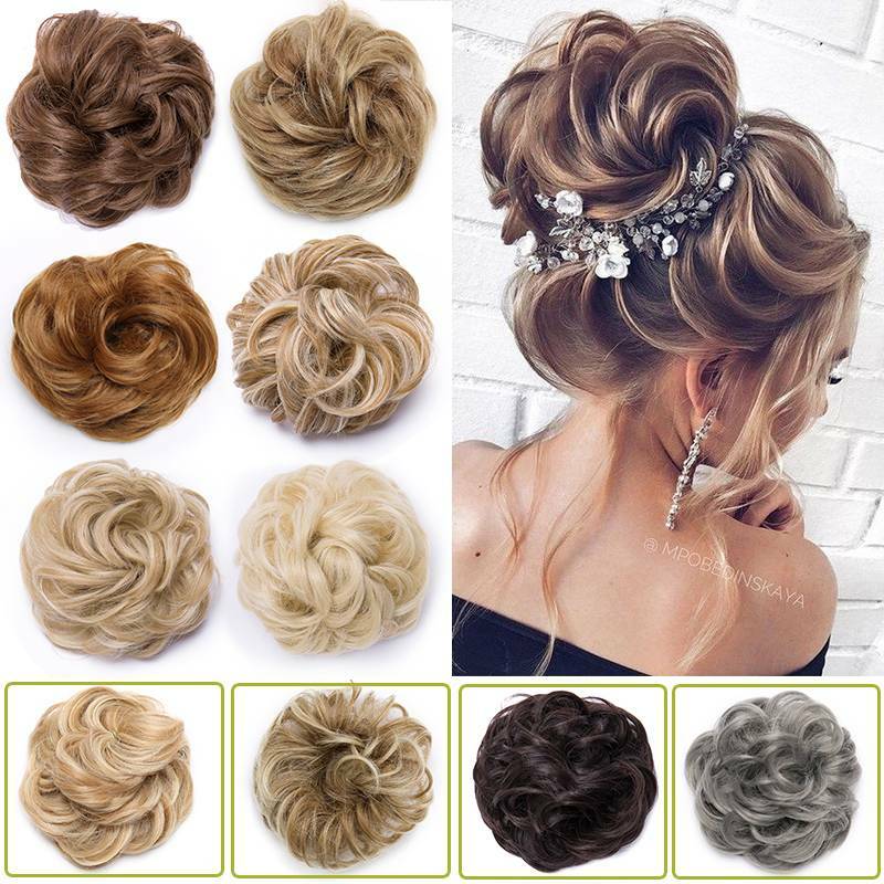 100% REAL Messy Bun Scrunchie Hair Extension Ponytail As Human Hair Piece USPS