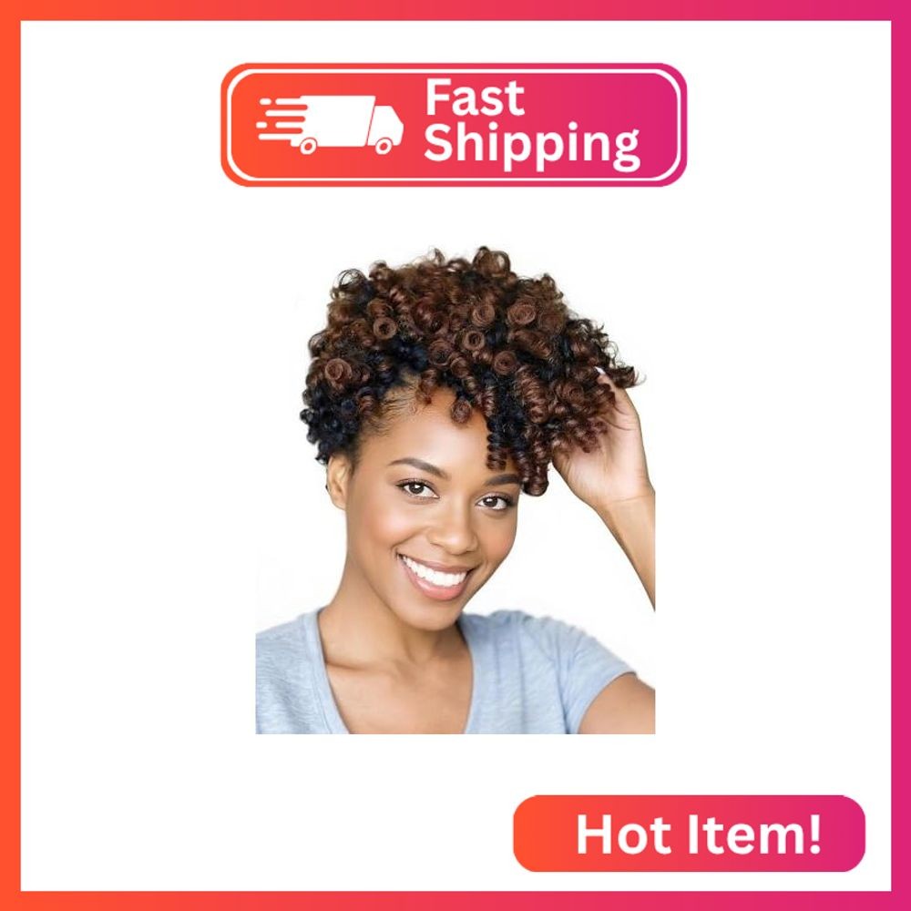 QUEENTAS 3 Packs 10inch Short Crochet Hair Extensions for Black Women (12mm) Syn