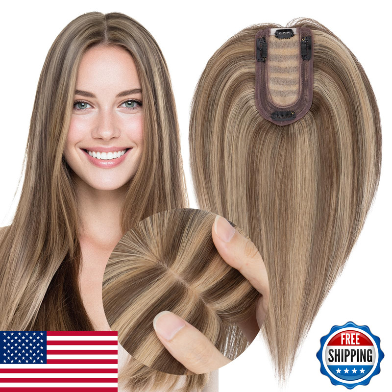My-Lady Human Hair Toppers For Women Real Human Hair Thin 7 13Cm Silk Base Lace
