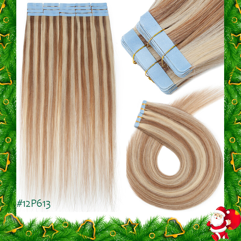 Balayage Tape In 100% Remy Human Hair Extensions Skin Weft Thick 80Piece 200G
