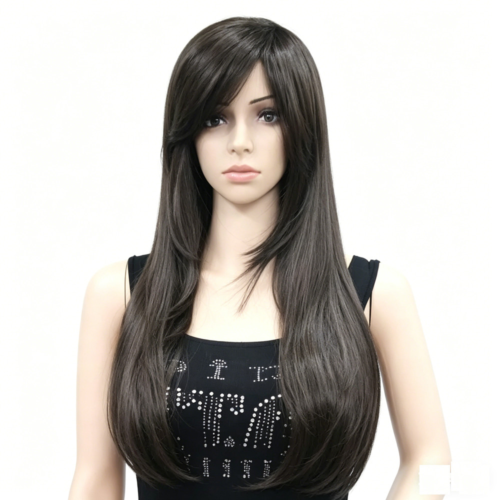Women 50Cm Long Straight Wig Synthetic Hairpiece Daily Party Cosplay Casual Wear