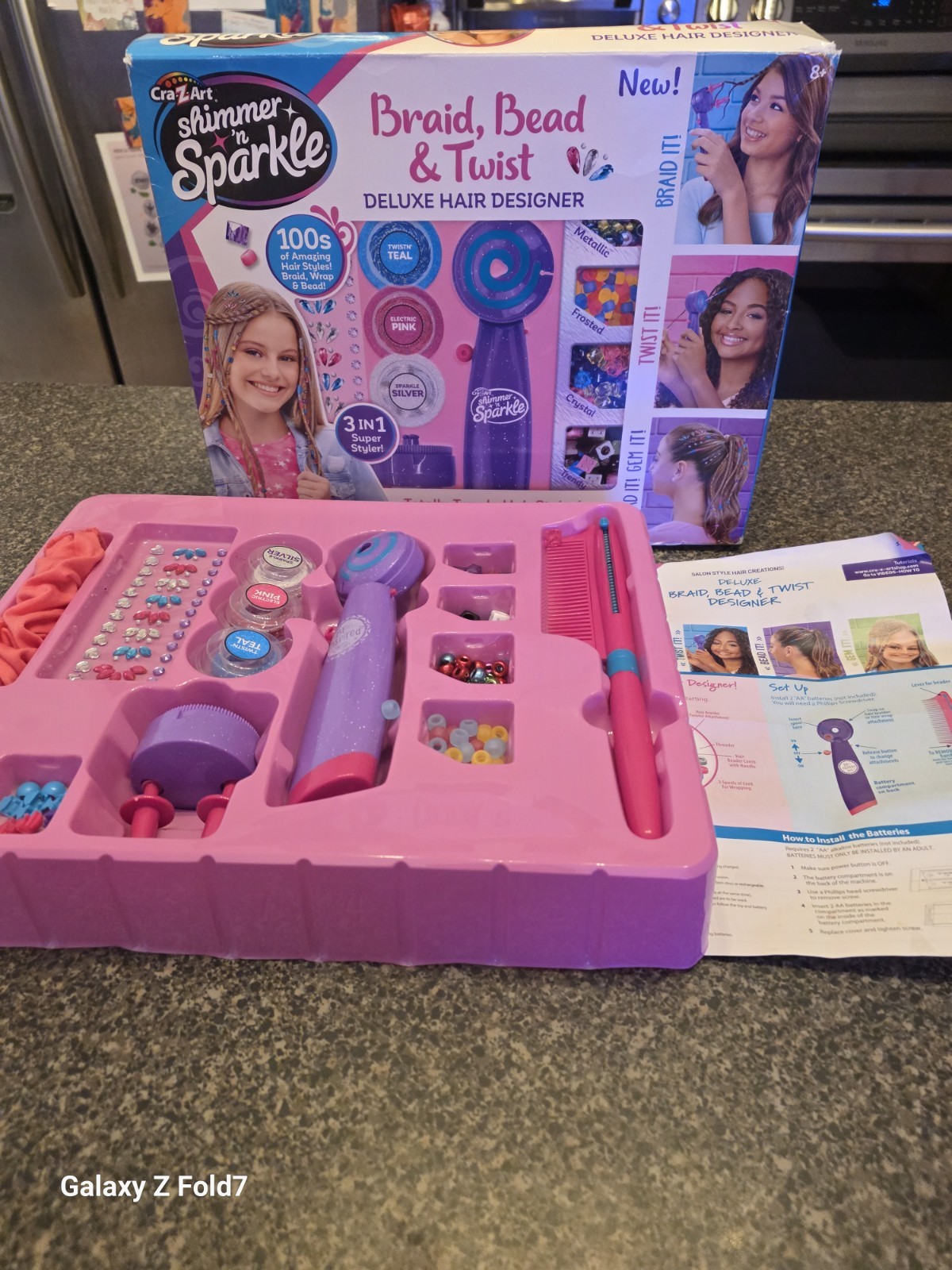 Shimmer n Sparkle Braid Bead Twist Deluxe Hair Designer for Kids 3 in 1 Styler