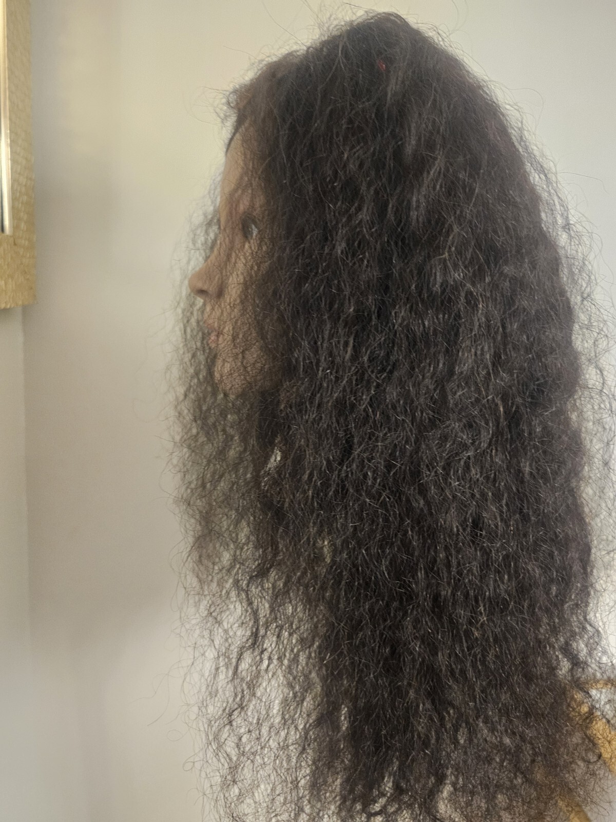 High Quality regular Top Black 20″ curly 150% Virgin Human Hair Lace Wig