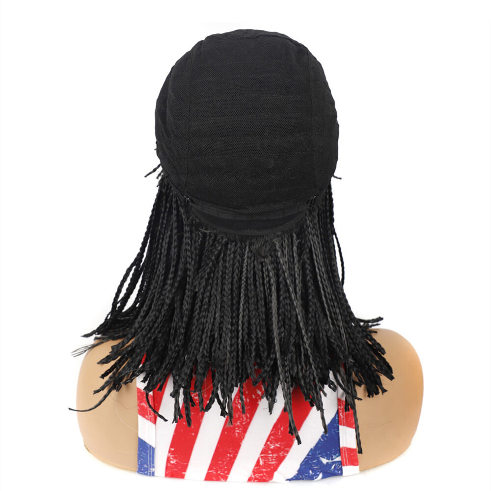 Short Box Braids Wigs for Black Women Braided Wig With Bangs Synthetic Full Wigs