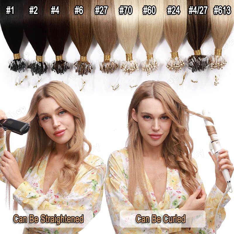 200S Microlink Beads Loop Ring 100% Remy Real Human Hair Extensions THICK 1G/S