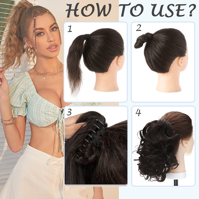 CLEARANCE Claw Clip Short Claw Ponytail Clip In Hair Extensions False Pony Tail