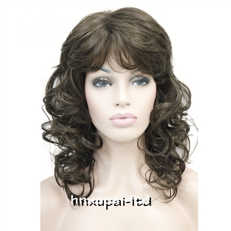 Long Layered Wavy Capless Wigs Blonde Mix Synthetic Hair Wigs 14 Inches Women