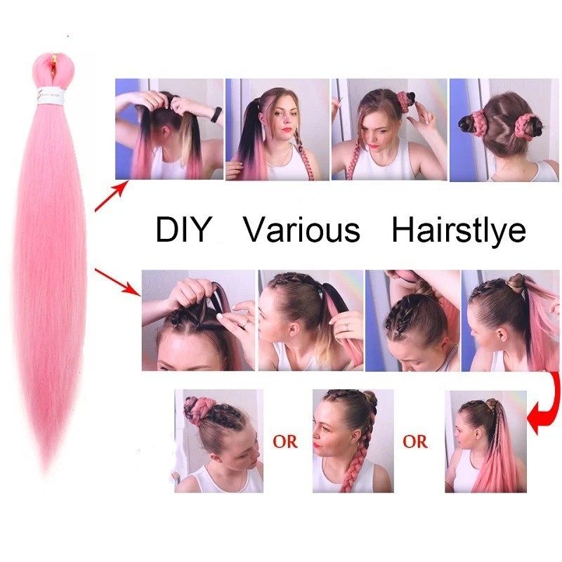 5 packs Yaki Straight Pre-stretched Braiding Box Braids Twist Hair Extensions D8