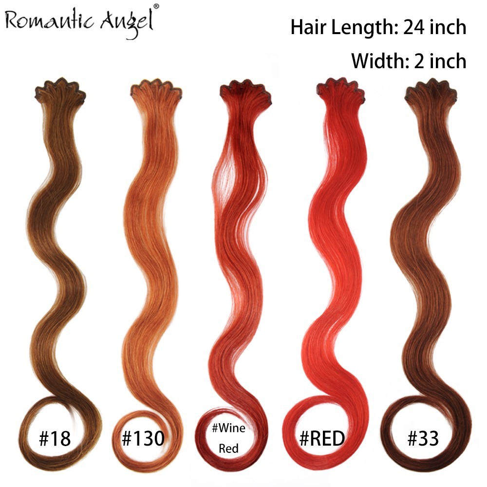 20inch 100% human hair clip hair remy hair extensions colorful hair extension