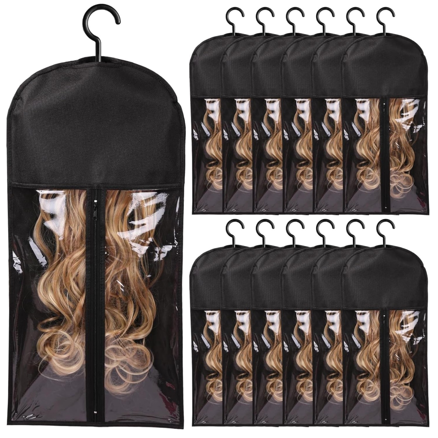 Dust-Proof Wig Storage Hanger, Set of 12