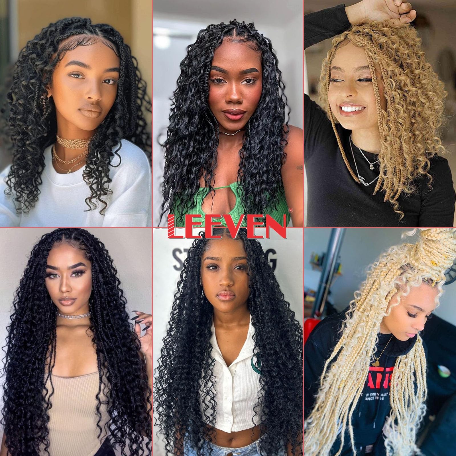 Braiding Hair for Boho Braids 18 Inch 2 Bundles Natural Black Water Wave Bulk…