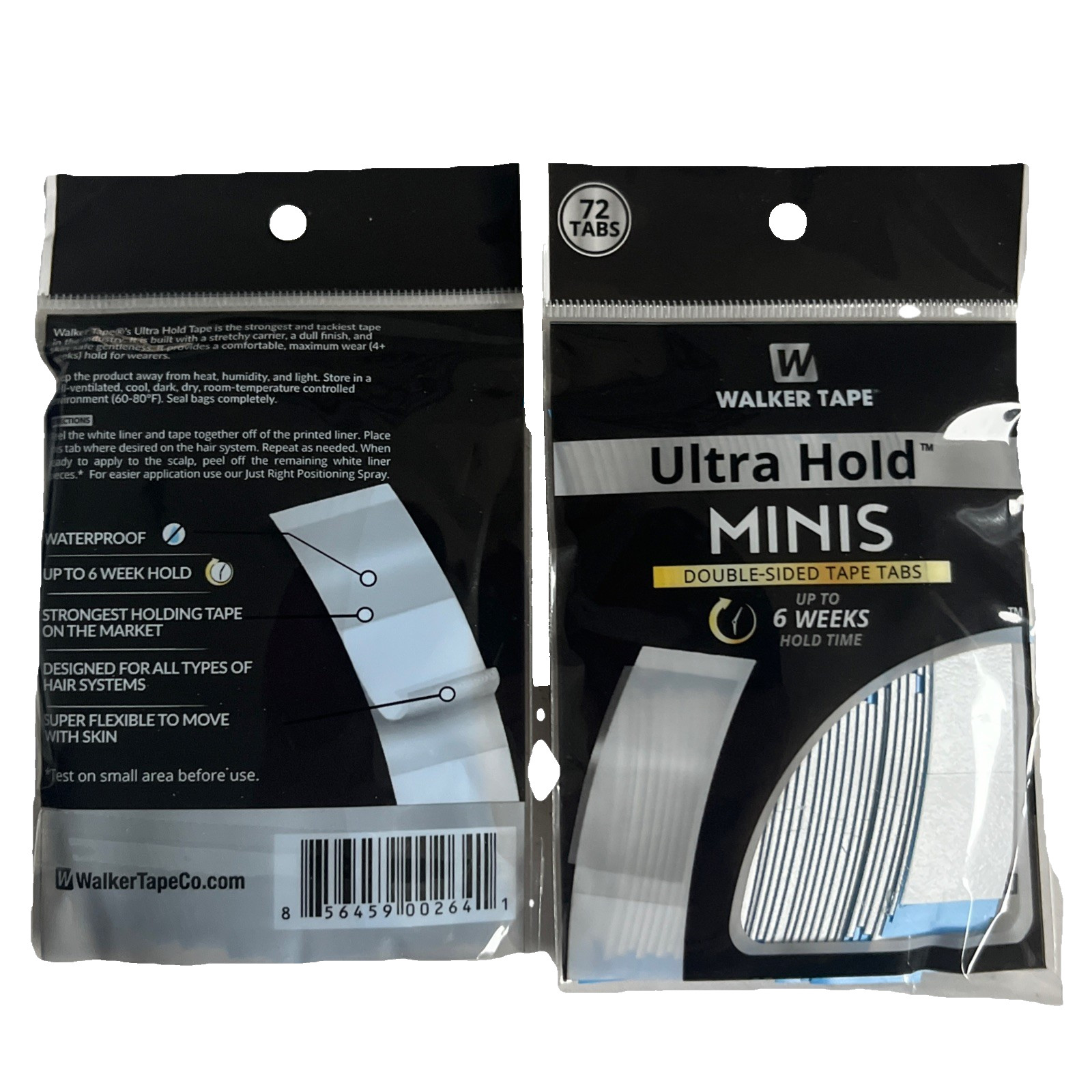 Walker Ultra Hold Tape Mini 72 Tabs Double Sided Tape for Wig,Toupee, Hairpiece.