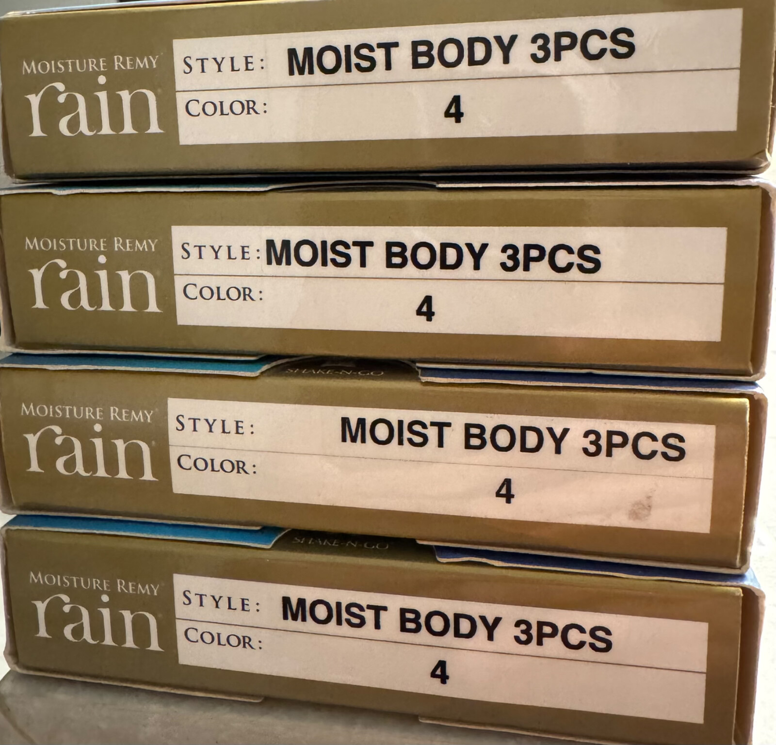 Moisture Remy Rain 100% Indian Human Hair Wet & Wave Moist Body 3pcs #4