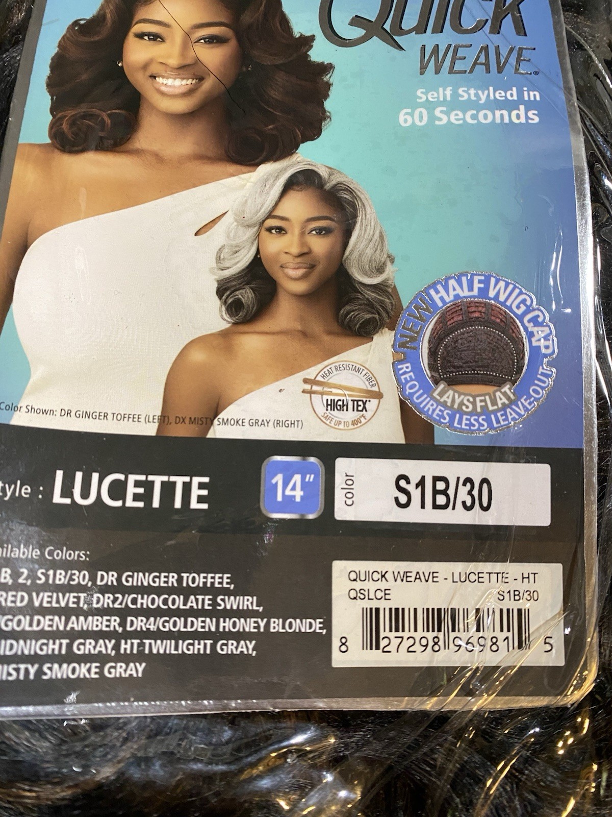 Outre Quick Weave LUCETTE Color S1B/30 Beautiful Synthetic Wig Hair NIP 14″