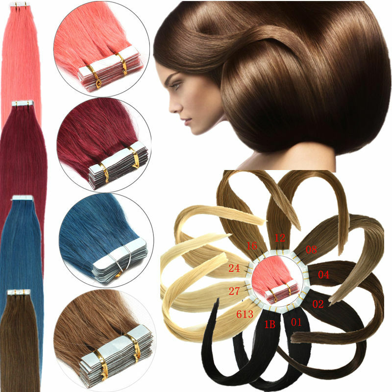 Seamless Super Tape in Human Hair Extensions Skin Weft Straight Remy Hair Thick