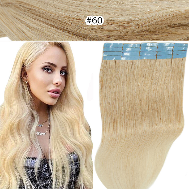 Tape In Remi Extensions Russian Remy Human Hair Thick Skin Weft Remi FULL Head