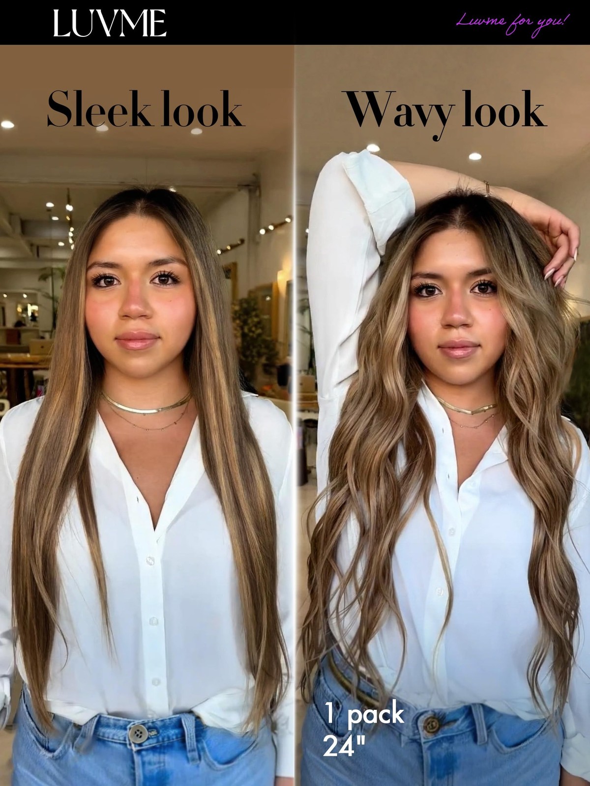 LUVME Straight Seamless 110g 7Pcs Clip in Hair Extensions Full Max … Fast Ship