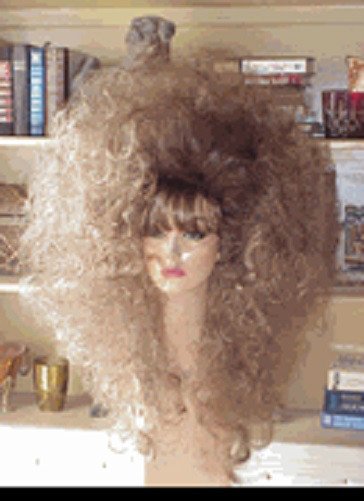 SIN CITY WIGS LONG CURLY FULL VOLUME BLONDE BROWN DARK ROOT TEASED HAIR BANGS