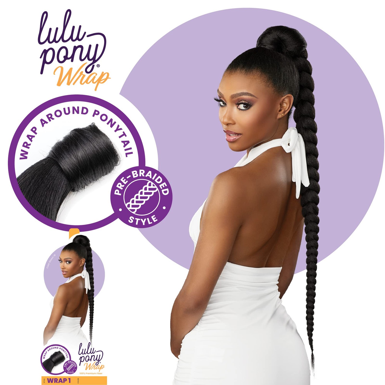 Lulu pony wrap hairextensions- 1 high heat synthetic yaki pony tail or up do …