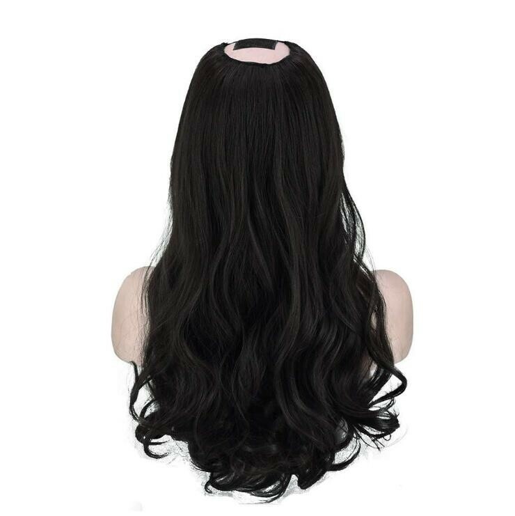 25.6Inch Half Wig U Part Clip In Synthetic Hair Curly Hair 1Pc Women Wig