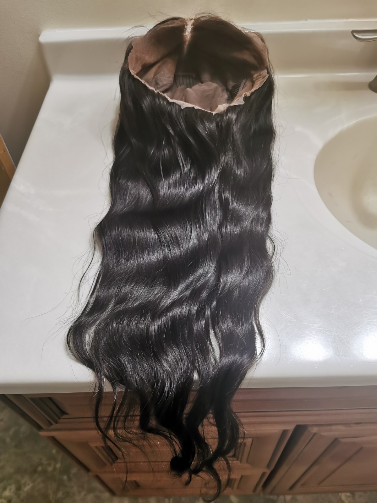 High Quality Full Lace Wig Natural Black Straight Human Hair Wig 28″
