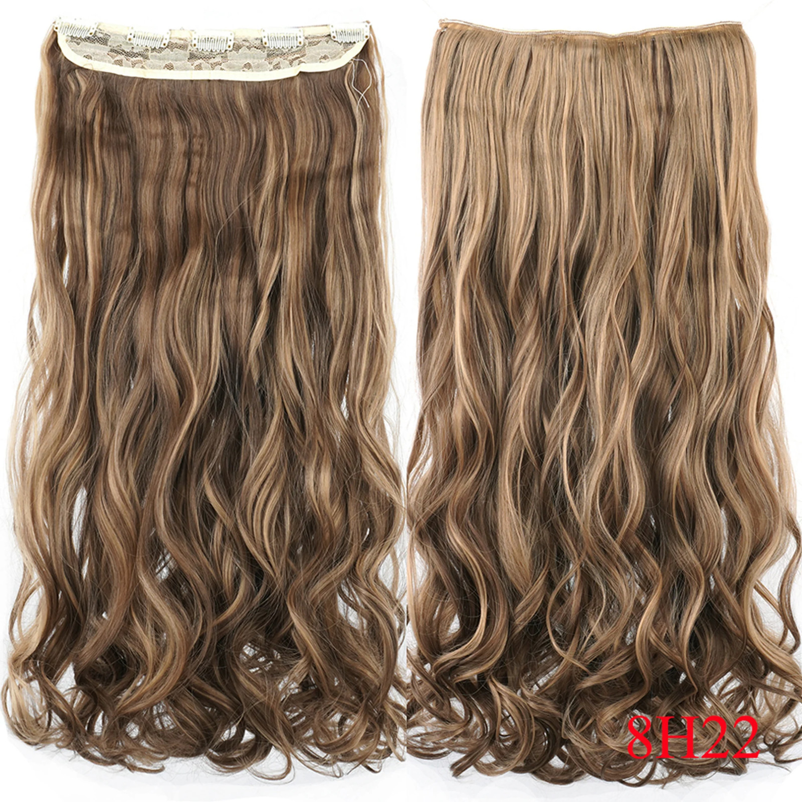 Dirty Blonde Curly Clip In Synthetic Hair Extensions Fake Hair Pieces for Women