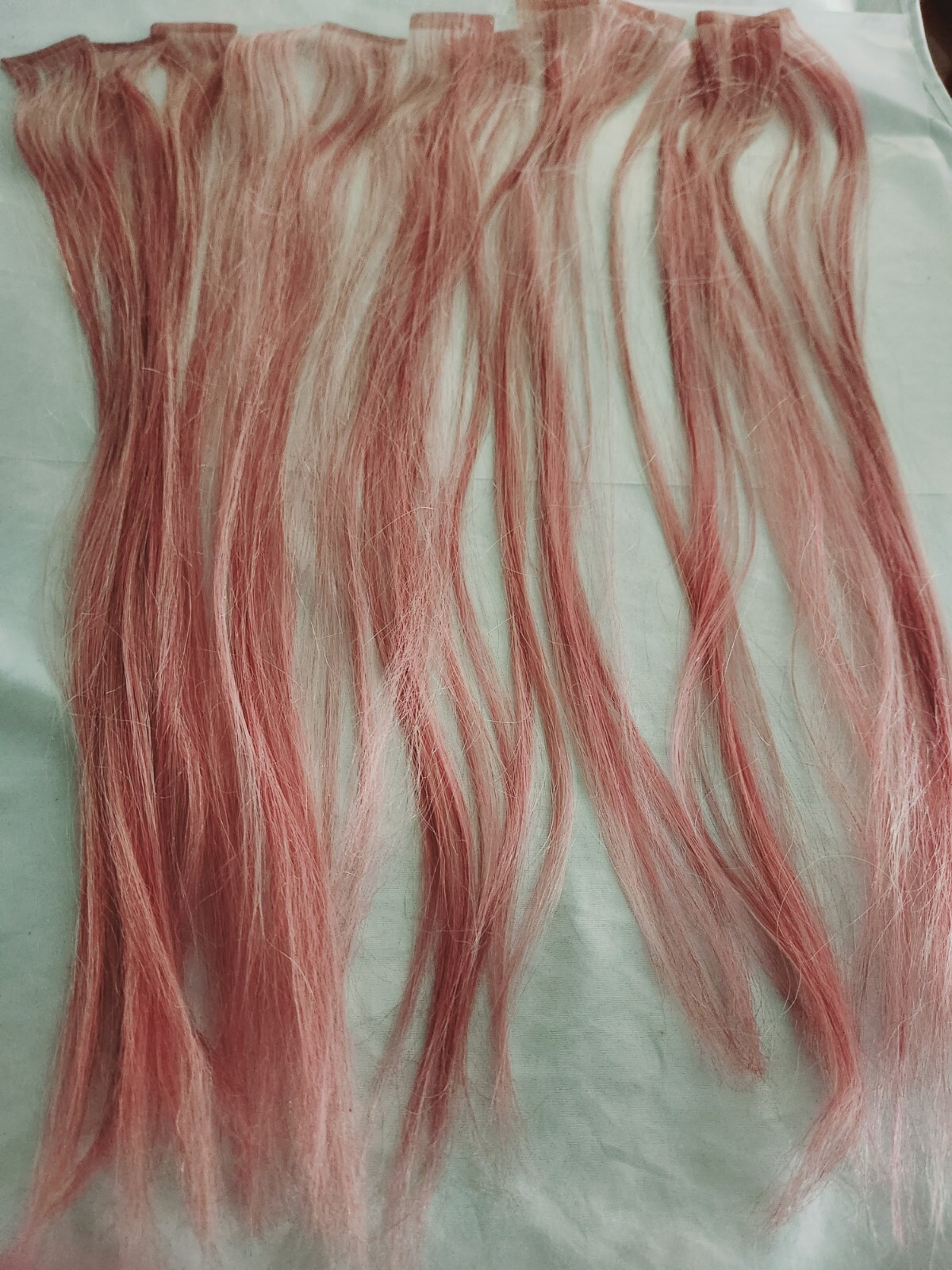 Halo Couture Prism Pink Sapphire Tape In Extensions 20″ Trimmed 1/4 Inch