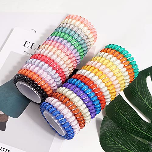 DED Spiral Hair Ties, 32PCS Coil Bracelets for Women, Girls – No Candy Colors