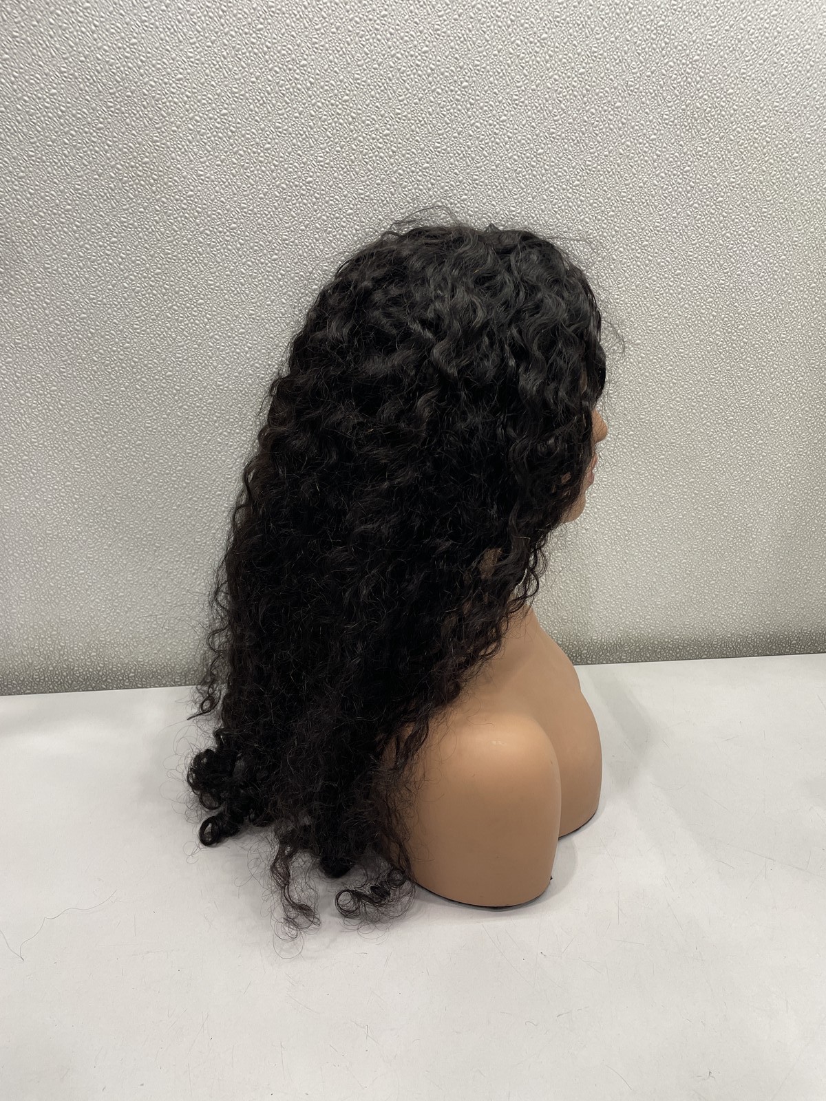 CurlyMe Natural Black Burmese Curly Human Hair Glueless Half Wig, 26″