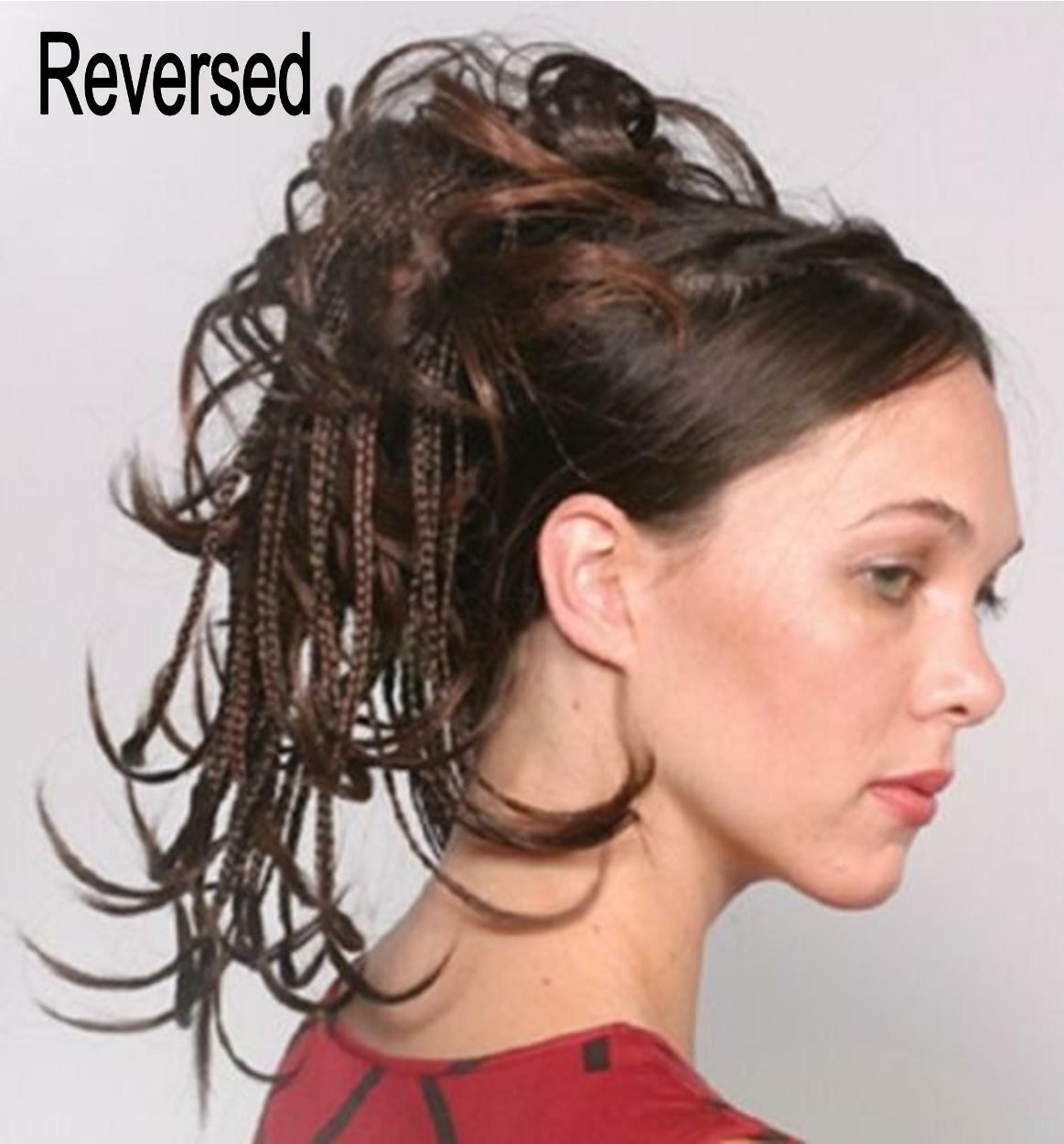 MIXED TINY BRAIDS BRAIDED STRAIGHT HAIR PONYTAIL HAIRPIECE CLAW CLIP BON BON
