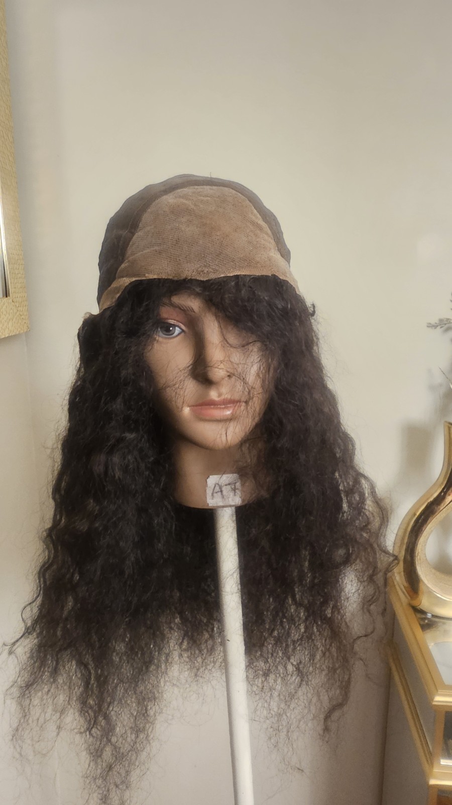 High Quality regular Top Black 24 to 26″ curly 100% Virgin Human Hair Lace Wig