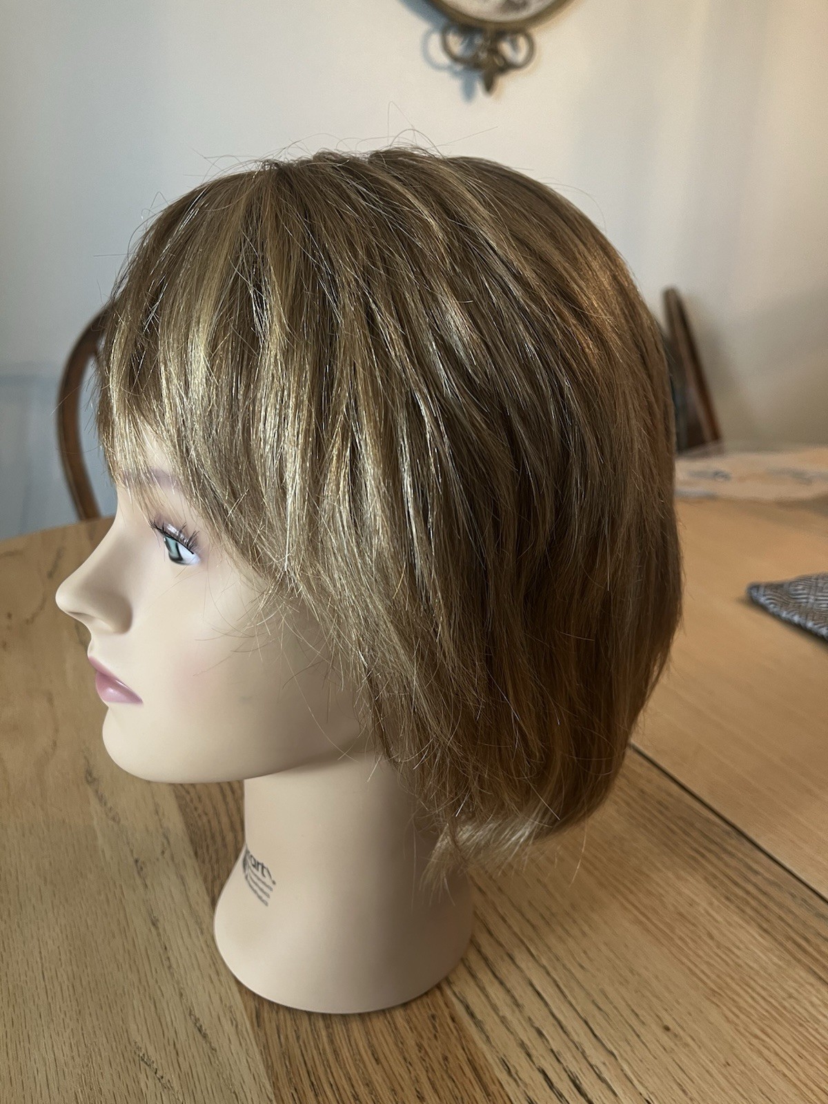 Real Human hair wig medium brown with red tinge… preowned