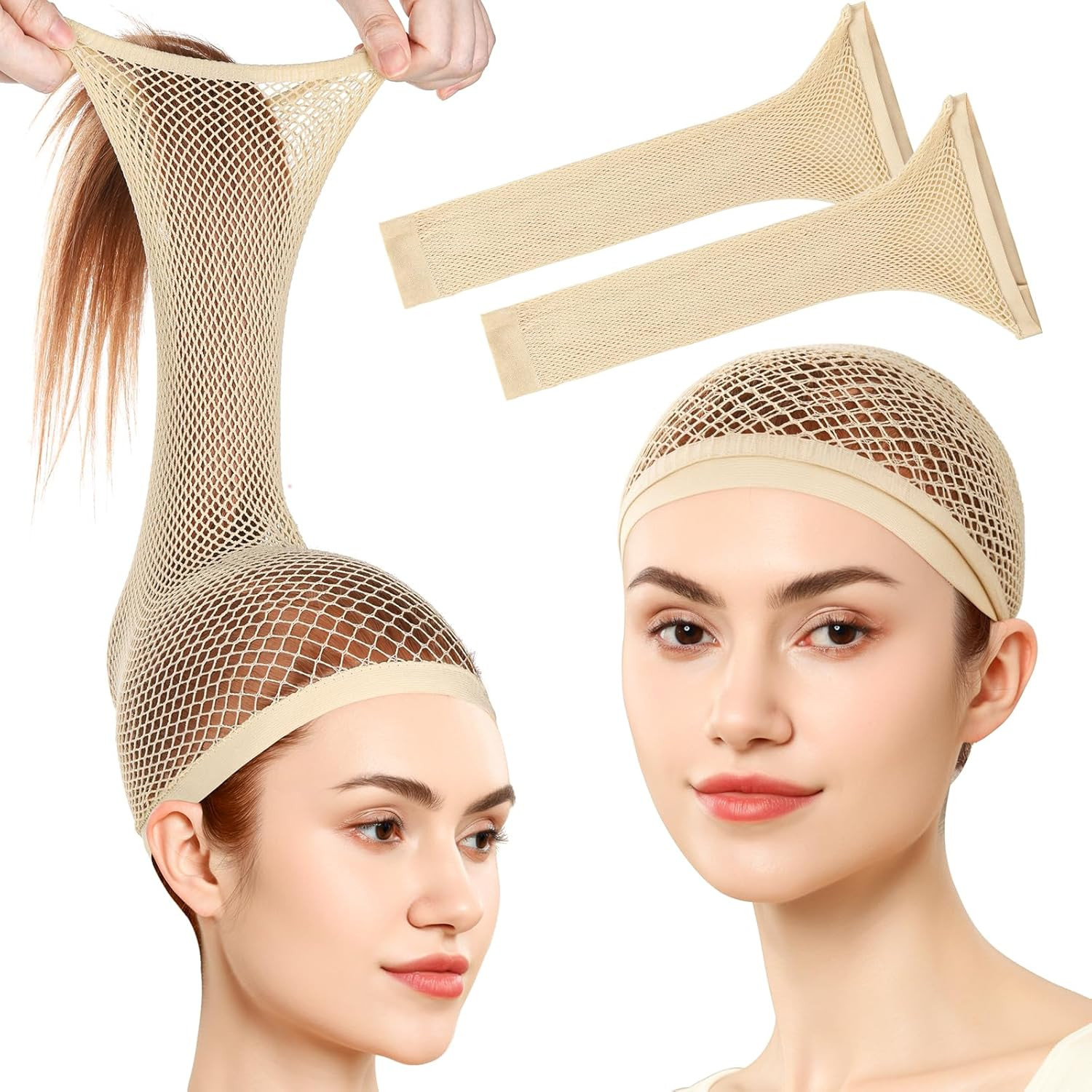 Wig Cap, Hair Net for Wigs, 30 CM Large Mesh Wig Cap for Long Hair for Women, Ny