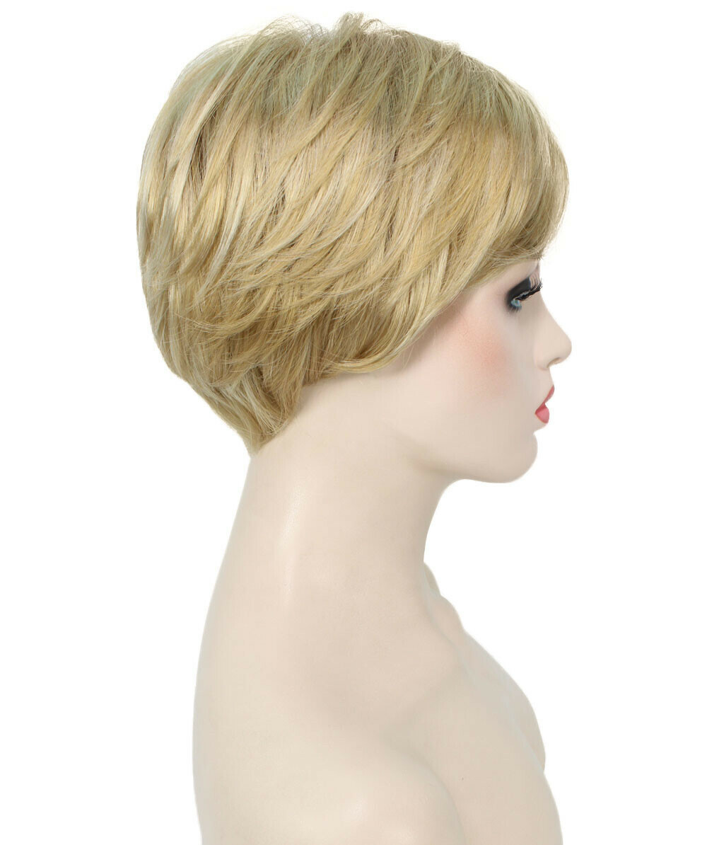 Sophia – Straight Kanekalon Synthetic Fiber Full Wig, 1.5-6 in, Champaign Blonde