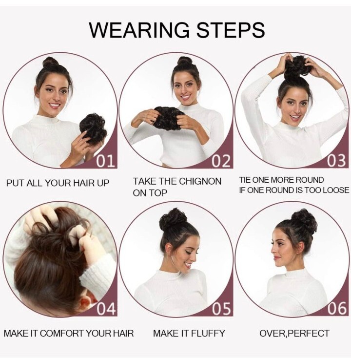 Messy Curly Hair Bun Scrunchie