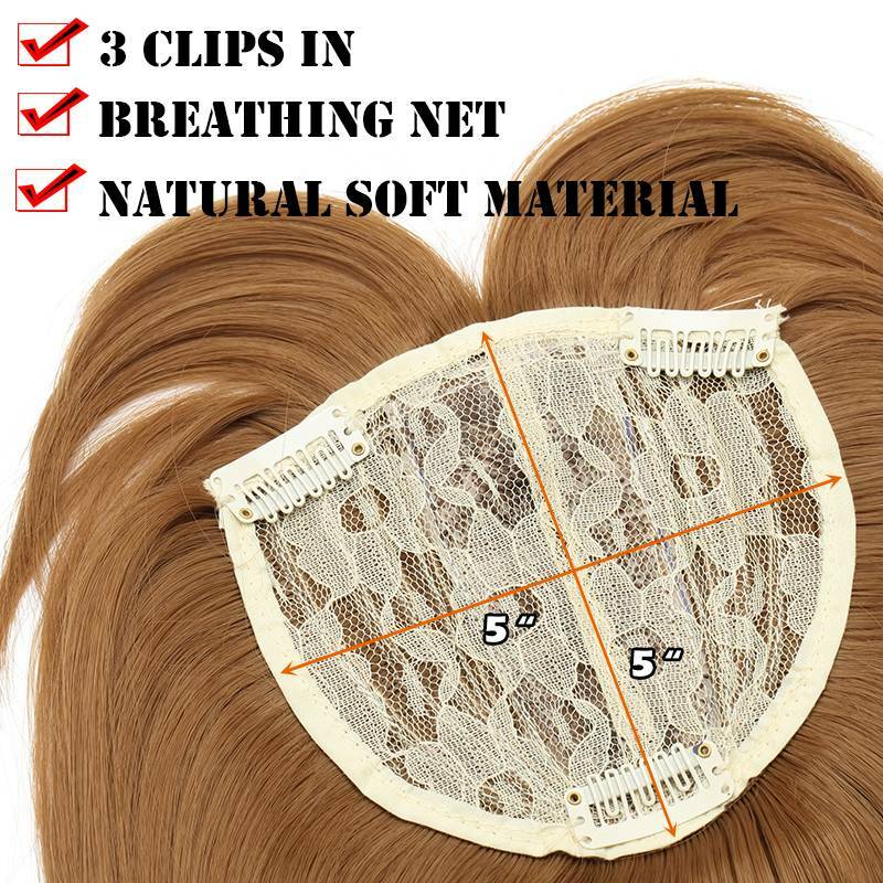 Real 100% Nautural Clip In Topper Hair Extension Thick As Human Long Straight US