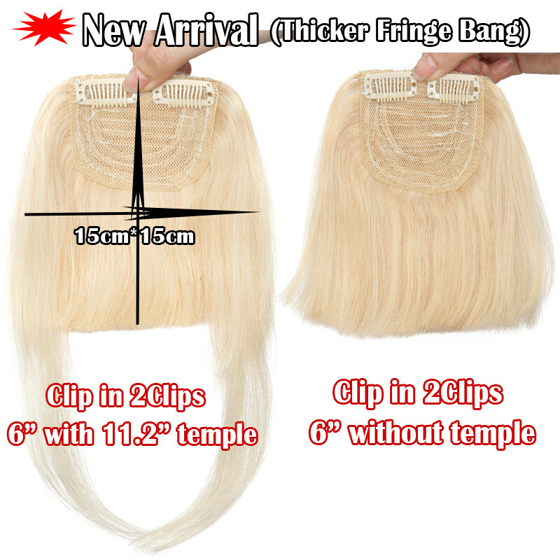 Clip in 100% Remy Human Hair Thin Air Neat Bangs Topper Piece Fringe Hairpiece U