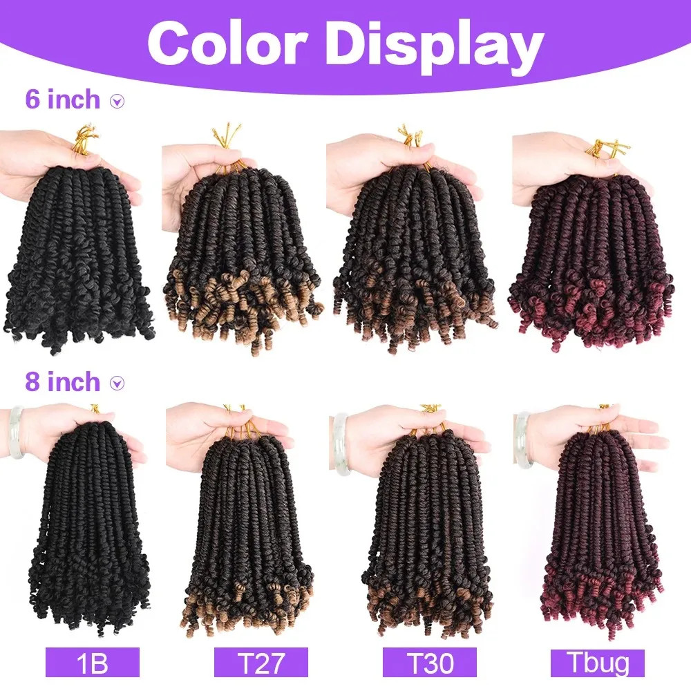 Passion Spring Twist Crochet Hair Pretwisted Pre Looped Braids Hair Extensions