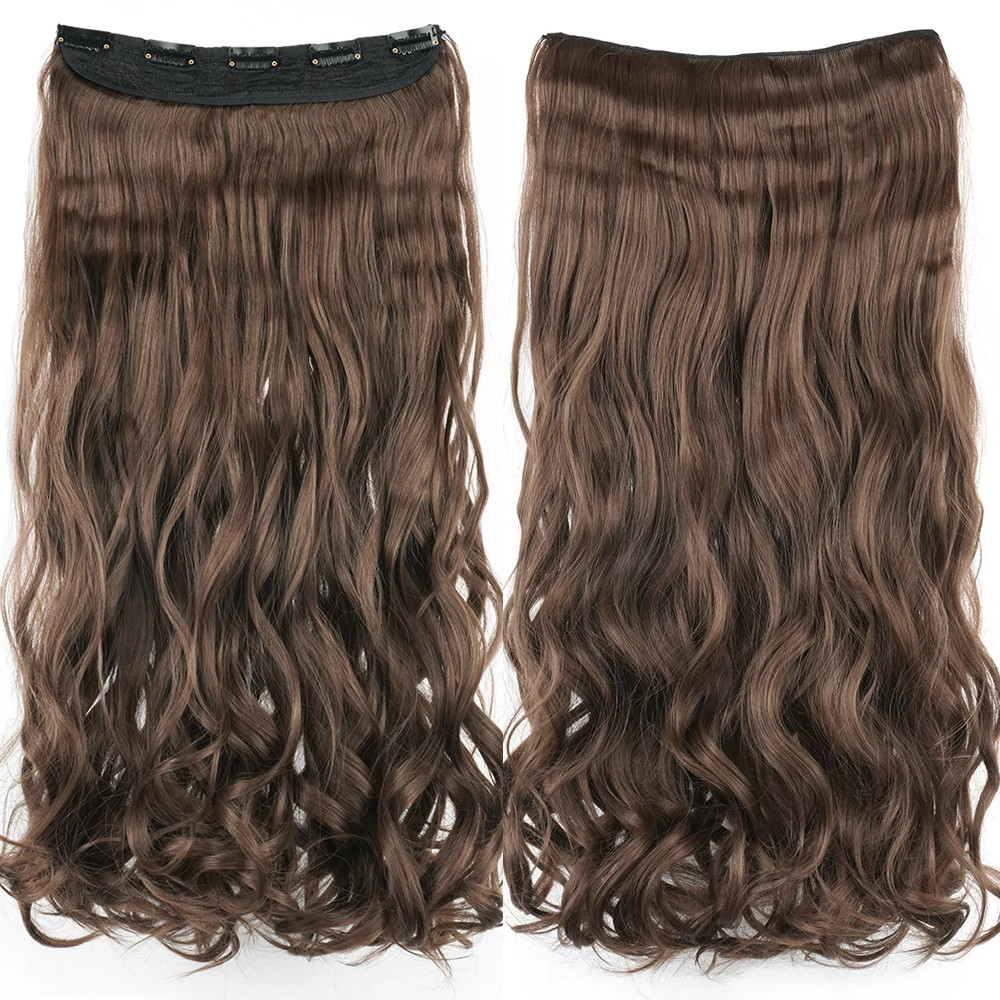 Dirty Blonde Curly Clip In Synthetic Hair Extensions Fake Hair Pieces for Women