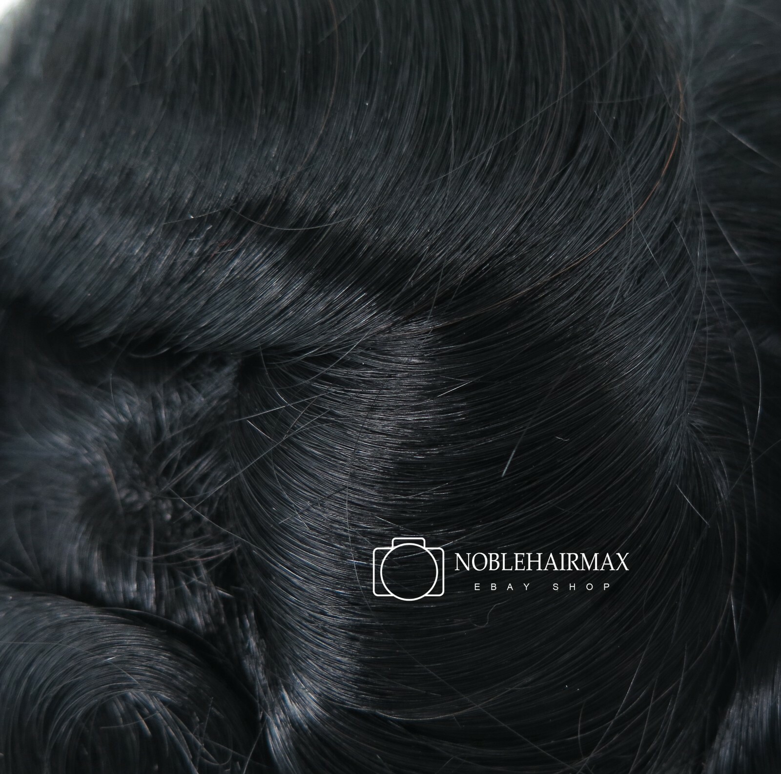 Mens Toupee Human Hair Replacement System Skin V-Loop Black Hairpiece #1 8×10