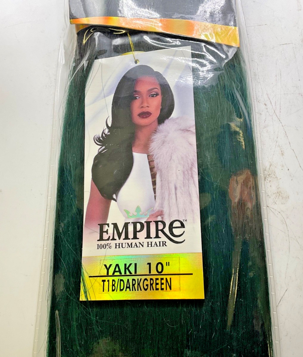 Sensationel Empire 100% Human Hair Yaki 10″ 1B/Dark Green