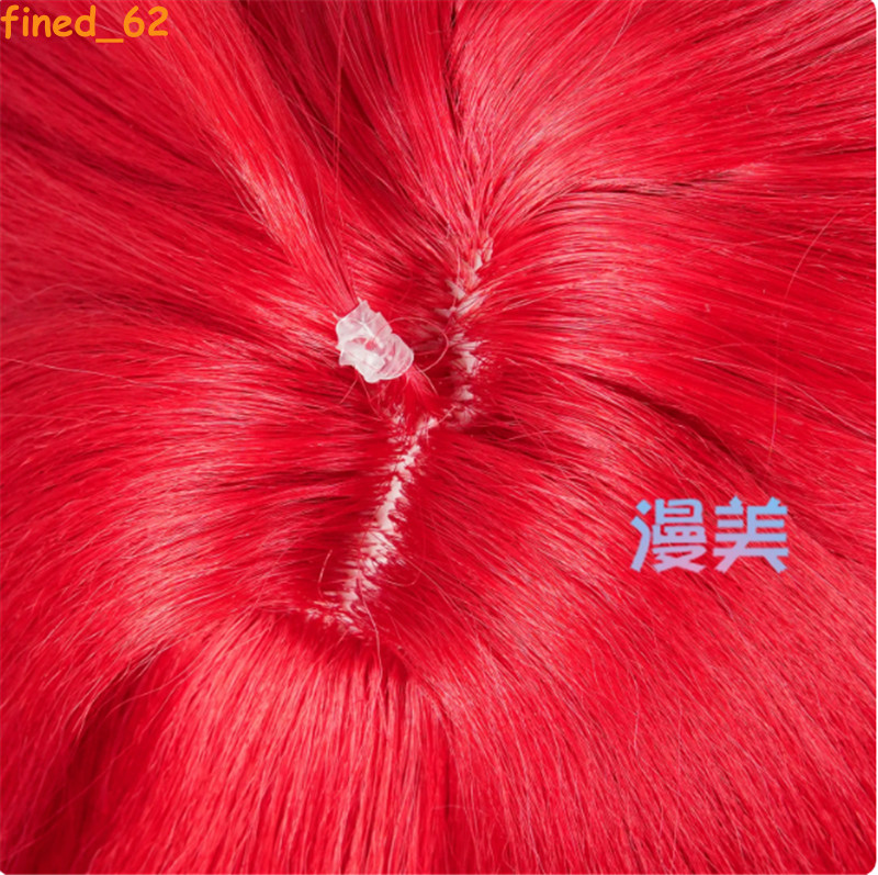 ZZZ Zenless Zone Zero Ukinami Yuzuha Red Wig 100cm Hairpiece Bangs with Hairnet