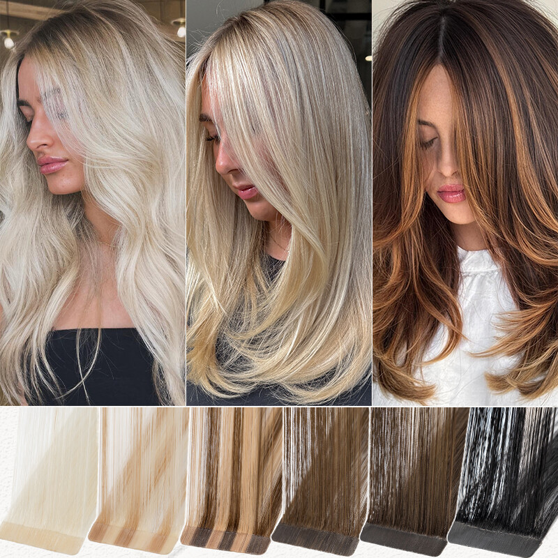 100% Real Human Hair Tape In Russian Remy Human Hair Extensions 40pcs 100gram US