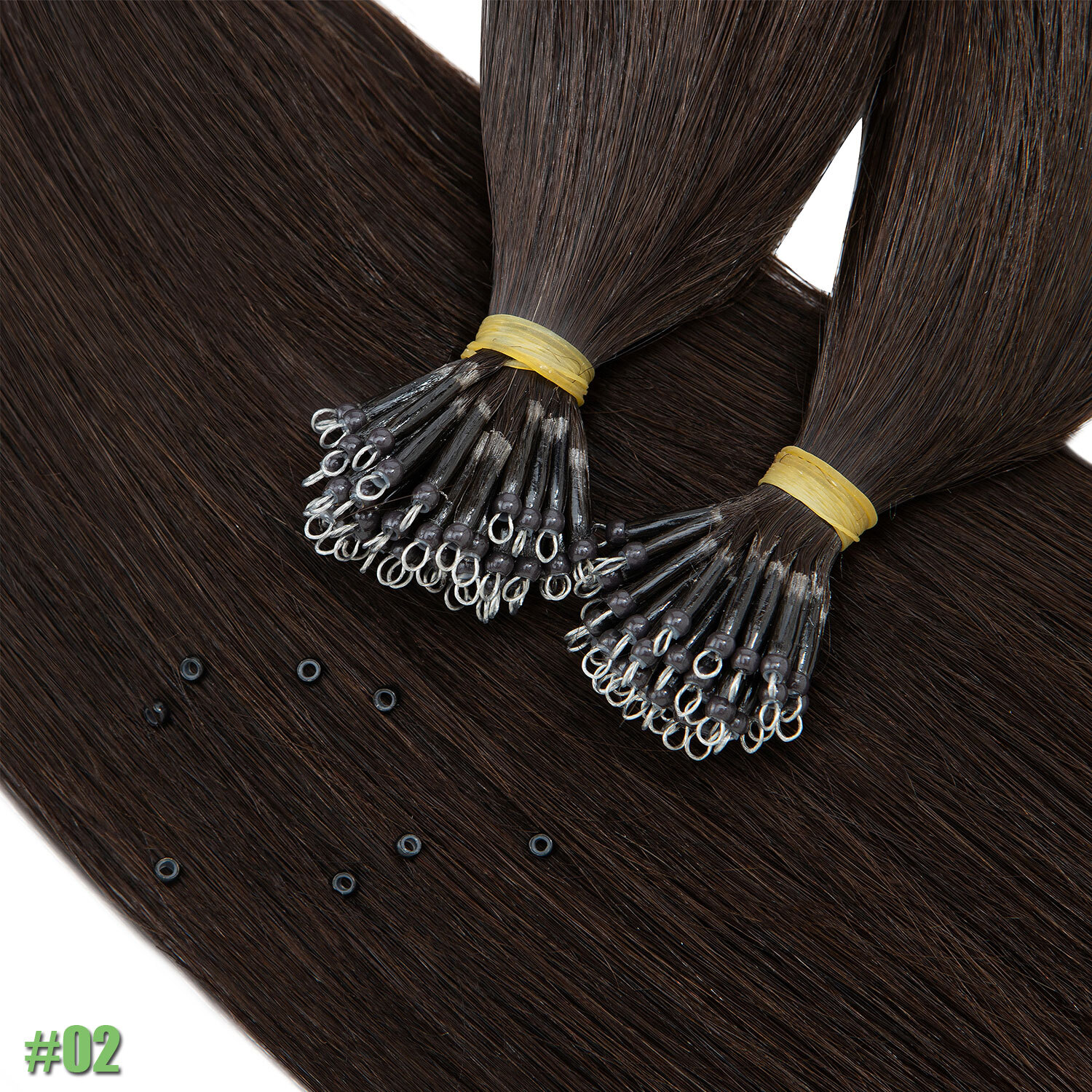 14″-24″ Nano Ring Hair Extensions Nano Bead 100% Real Remy Human Hair THICK 200S