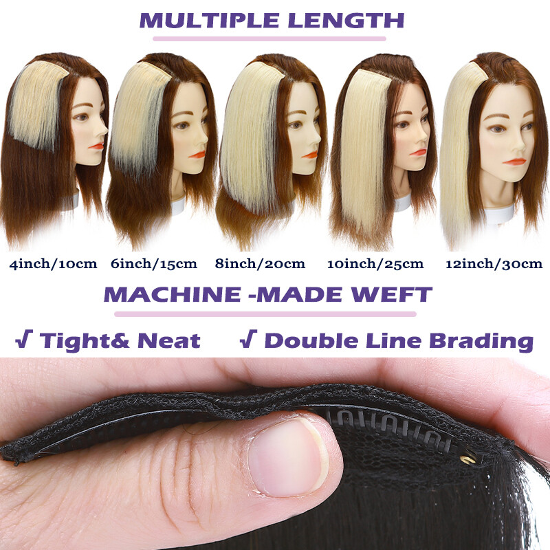 Thick Hair Pad Clip In Topper Base Remy Human Hair Extensions Short Hairpiece US
