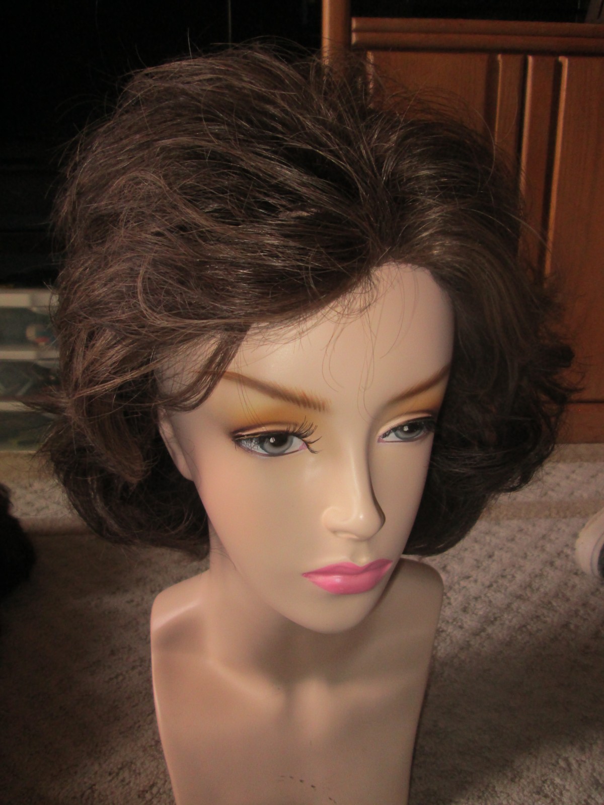 Estetica Designs Stretch Cap Wig R14 / 8H Brown w/ Bangs ~~